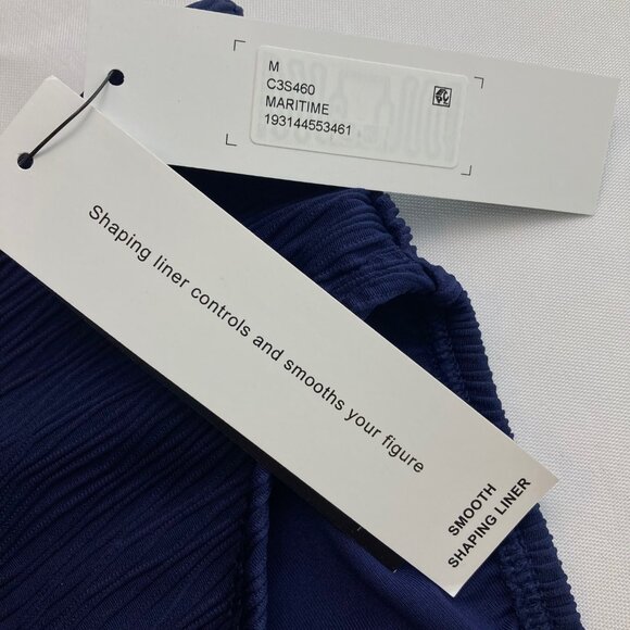 Carmen Marco Valvo High Waist Wave Texture Bikini Bottom Medium M Maritime NWT - Picture 5 of 9